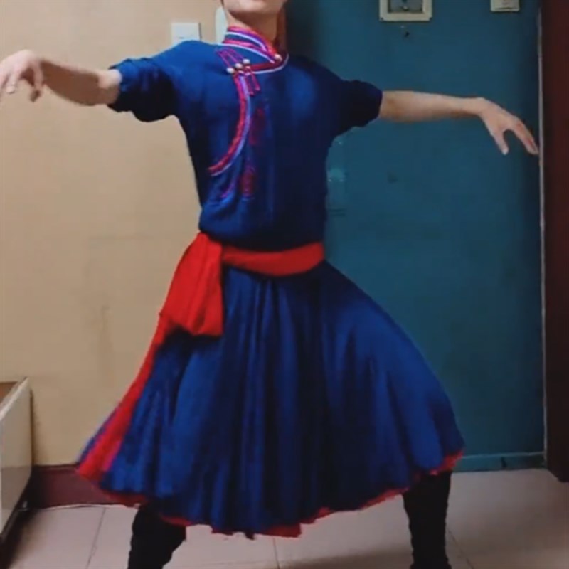 速发新古舞蹈演出服蒙族练习裙风目服装2024艺考男装蒙款民族剧广
