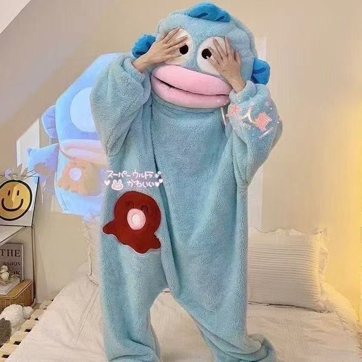 儿童沙雕搞怪珊瑚绒加绒睡衣睡袍