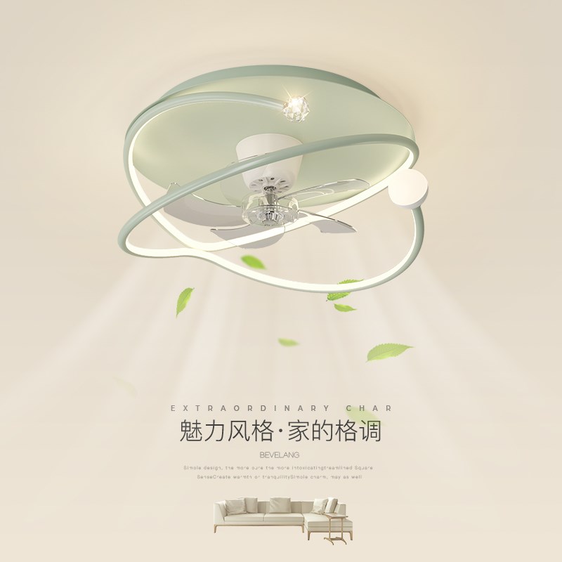 速发风电灯卧室吸0灯2顶24年新款简约圆形静音主卧一体扇扇灯
