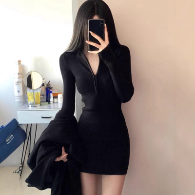 速发巨姐显搭包臀裙紧身性感小个子短款御穿身材风衣内搭连衣裙秋