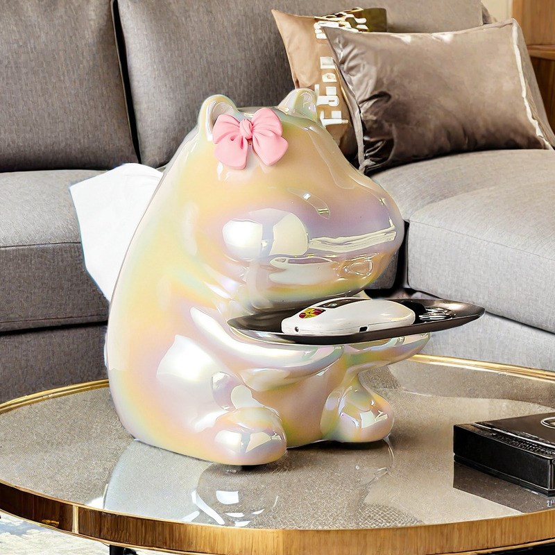 速发轻奢纸收盒客厅茶几巾纳一体陶纸抽纸盒玄关创意多功能瓷抽盒