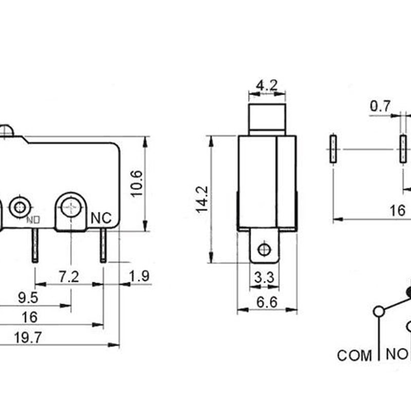 速发5A行程限位开关Z点按键KW11-触-2 KW8微动开关5A三脚125V250V
