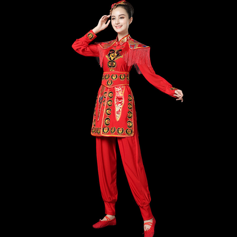 速发打鼓服演出服鼓庆中国风舞蹈服场歌服现秧舞锣喜队舞龙服装