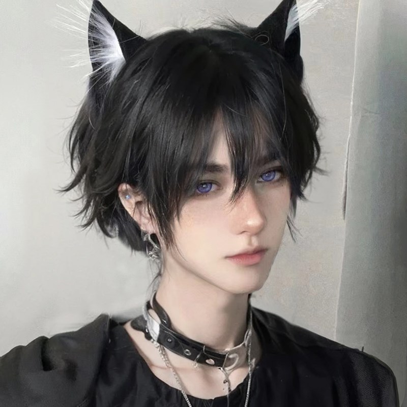 速发毛发男短发正太少年用基佬生男假假发套男士全头套