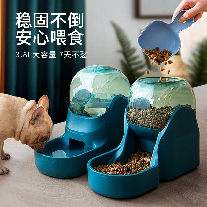 速发跨境碗自动喂狗器猫咪饮水器喝水器食碗猫碗碗料塑狗盆喂水器