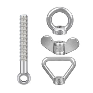 速发不锈钢活接螺丝04鱼眼螺配羊眼吊环螺栓杆元宝羊角吊环螺母套