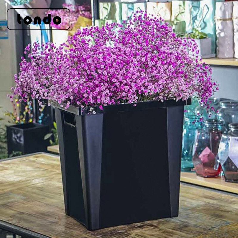 速发新款黑色塑料养花桶 花店插店桶 花花花材用品