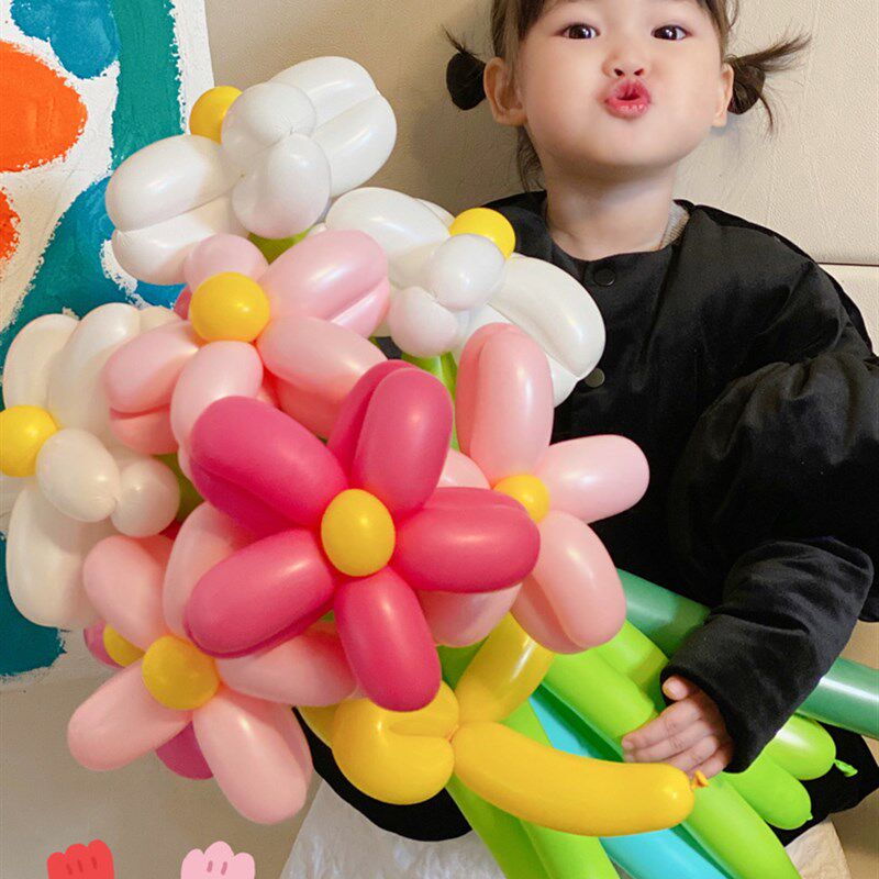速发小雏菊气球束束花朵花花生照道具背景装饰品拍日场景布置