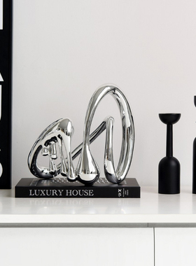 速发高级感抽象艺术异形电镀创意摆件家居装饰高档轻奢装厅品软客