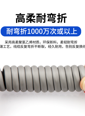 速发国标三芯trvv高1性拖链电缆芯0.0.7平柔.52.55方坦克雕刻机软