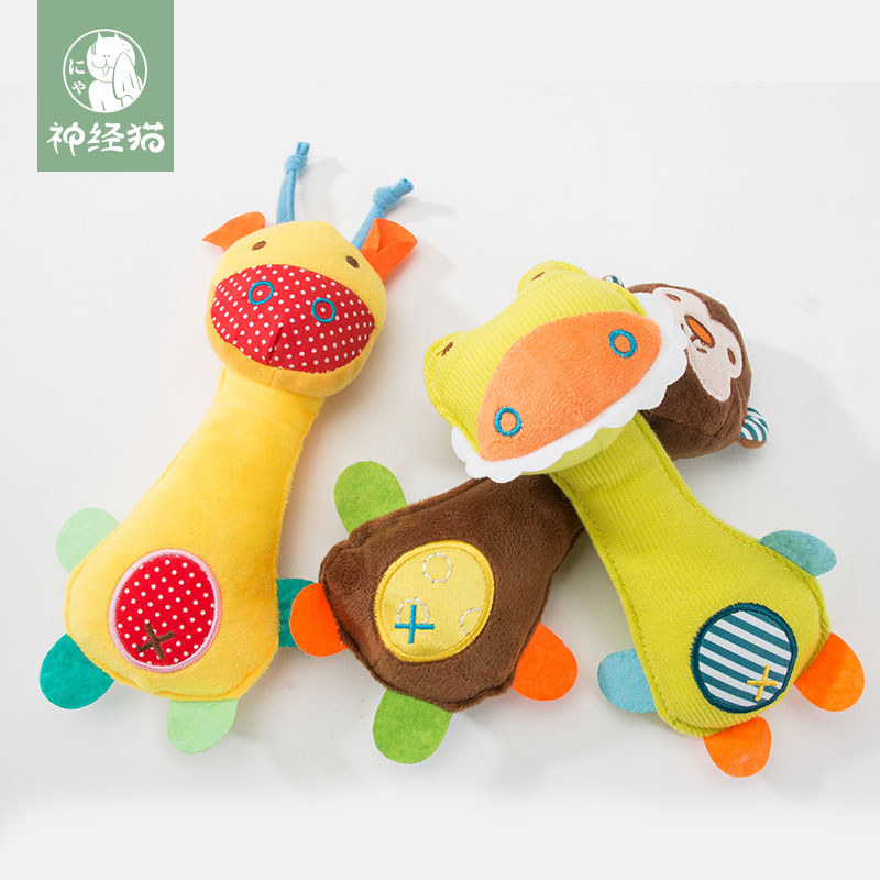 速发神经咪毛绒咬具发声磨牙耐玩训练英短蓝奶猫可爱咬胶