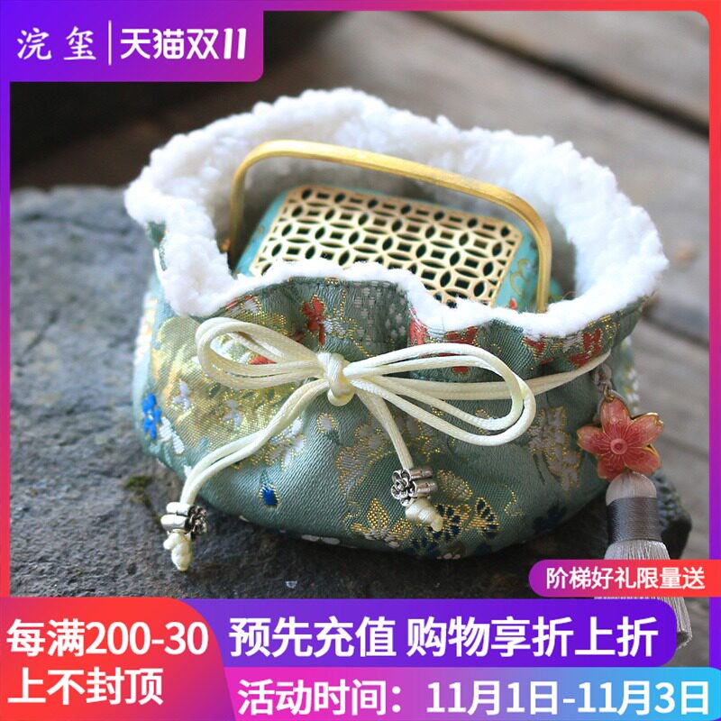 速发炉手炉布袋套手炉套小手炉仿古汉暖烧炭烤手炉随身怀暖取服香