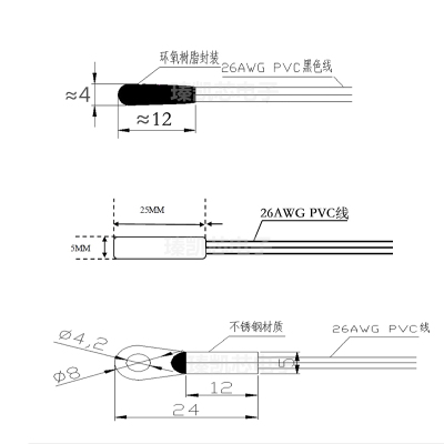 NTC热敏电阻 温度感测器5K10K20K50K100K B3950 B3435 B3470