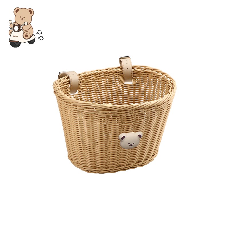 电动车后置车筐车篮复古电瓶车自行车前置挂物兜收纳后尾挂篮菜篮