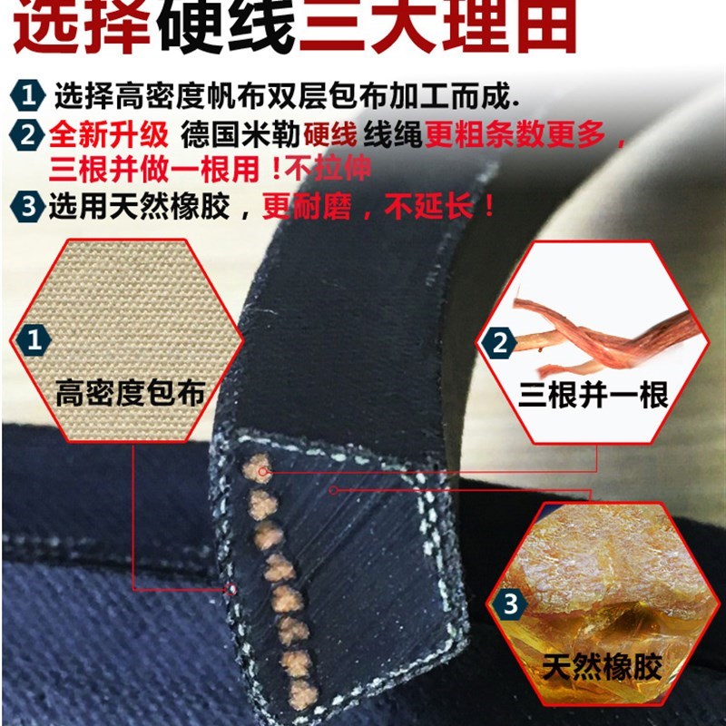 熊猫三角皮带B型2946Li-B3400Li大全橡胶传动机器防滑耐磨三角带