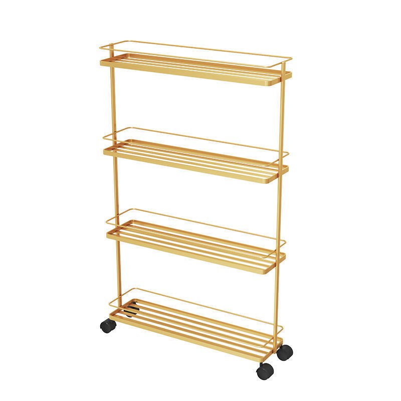 eQs卫生d间收纳架落地多层置物架夹缝小推车浴室杂物架可移动一体