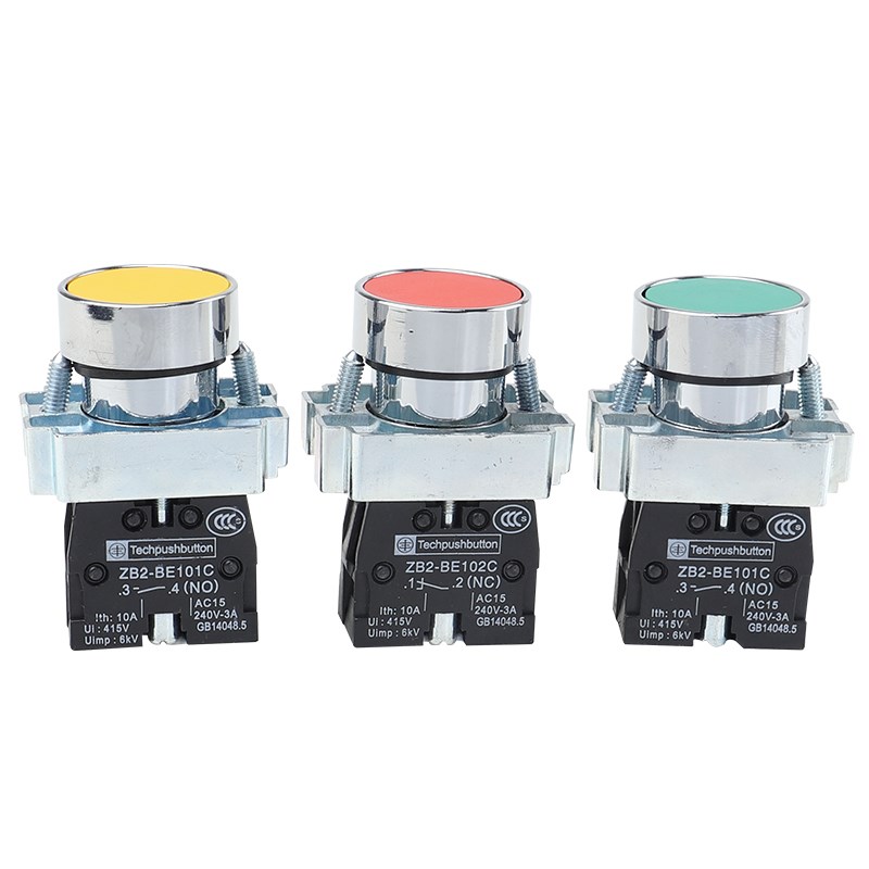 XB2BA11C 21C 51C 61C白黑黄蓝ZB2-BE101C自复位平头按钮开关22mm