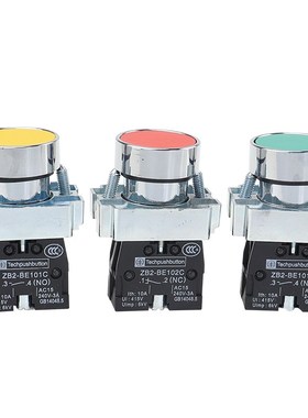 XB2BA11C 21C 51C 61C白黑黄蓝ZB2-BE101C自复位平头按钮开关22mm