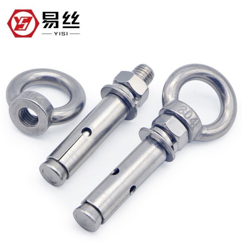 易丝YISI304不锈钢膨胀螺丝吊环螺丝带圈膨胀螺栓房顶加长膨