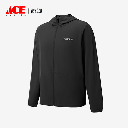 Adidas/阿迪达斯正品新款男女黑色纯色经典休闲夹克外套JN8451