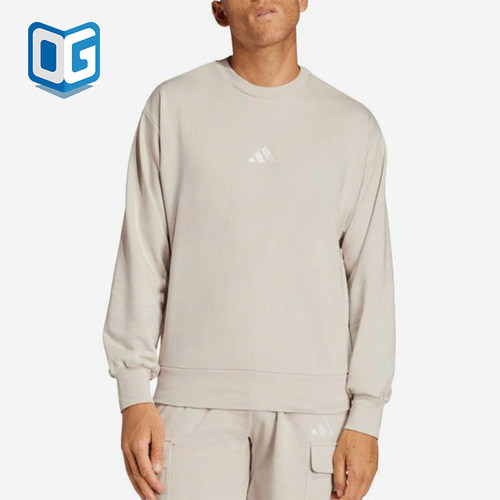 Adidas/阿迪达斯正品2025春新款男士休闲针织圆领运动卫衣IN6087