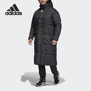 DZ1435 保暖连帽户外运动棉服DZ1436 Adidas 阿迪达斯男子中长款