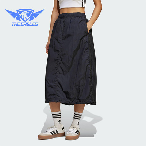 Adidas/阿迪达斯正品三叶草女士经典宽松梭织运动半身裙JD2581