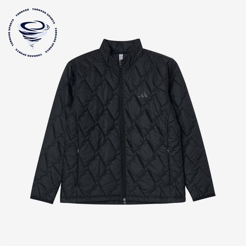 Adidas/阿迪达斯正品立领长袖棉服新款男黑色保暖棉服KD7995