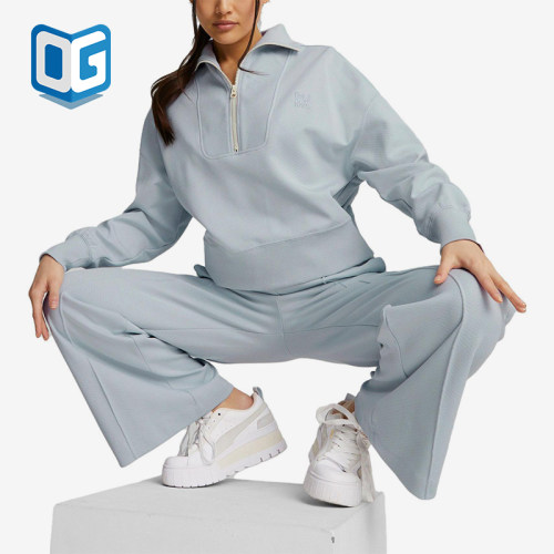 Puma/彪马正品INFUSE女士针织短款休闲运动半拉链卫衣537644-80