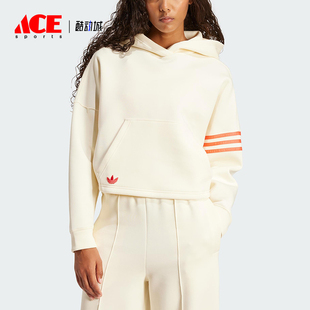 Adidas/阿迪达斯正品三叶草女士套头宽松时尚简约连帽卫衣JI8502