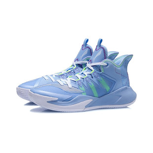 李宁正品新款男子暴风运动休闲减震实战耐磨中帮篮球鞋ABFR007