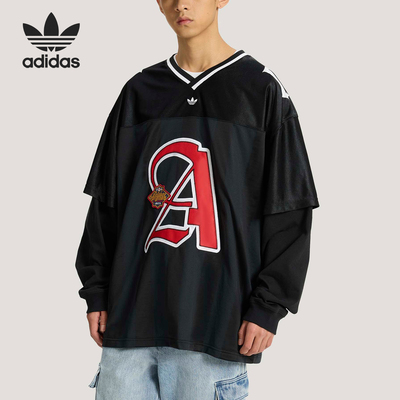 Adidas/阿迪达斯正品三叶草男士休闲运动经典长袖球衣T恤KS5328