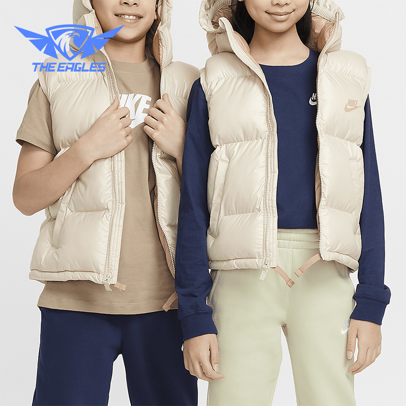 Nike/耐克正品2025秋季款大童日常连帽保暖耐穿马甲FD2844-126