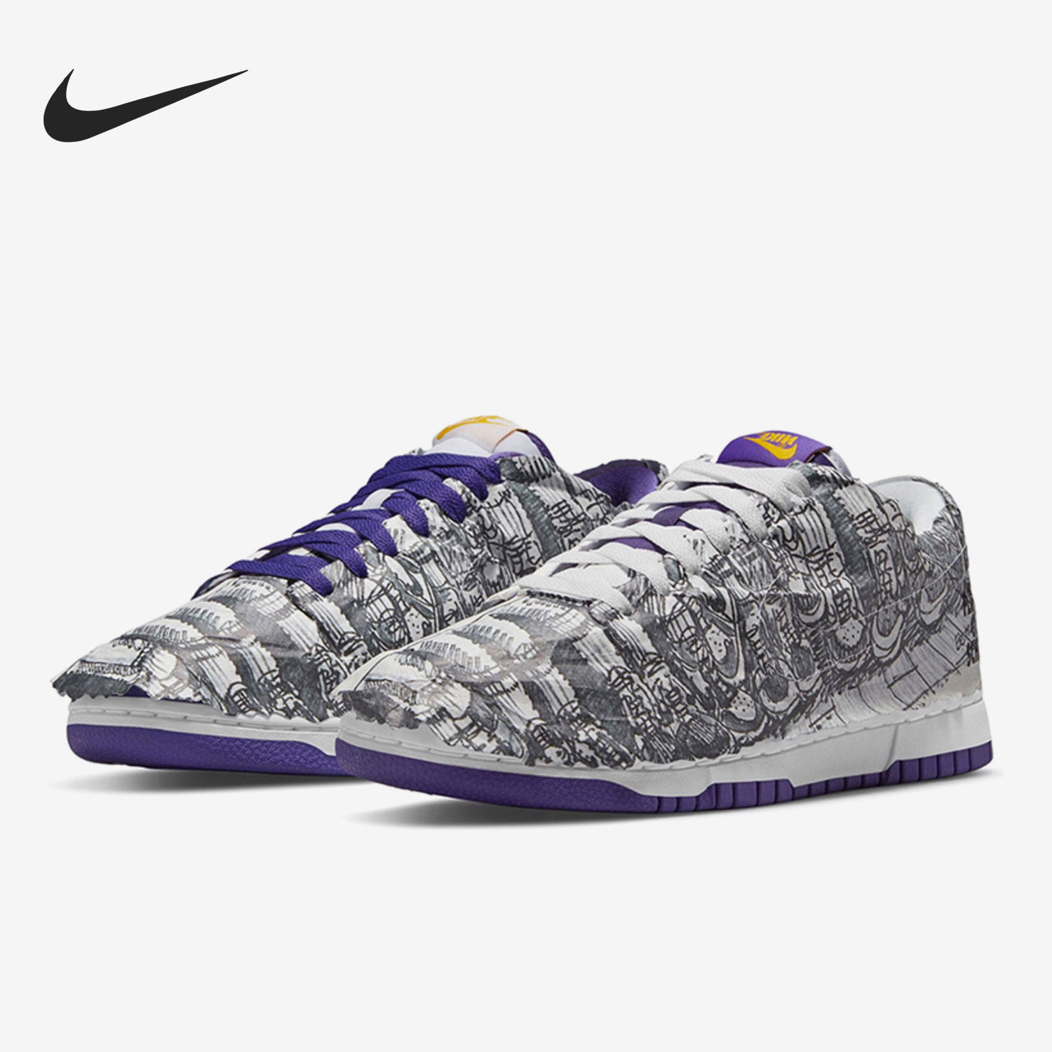 Nike/耐克正品夏季Dunk 男女同款撕纸鸳鸯低帮板鞋DJ4636-100