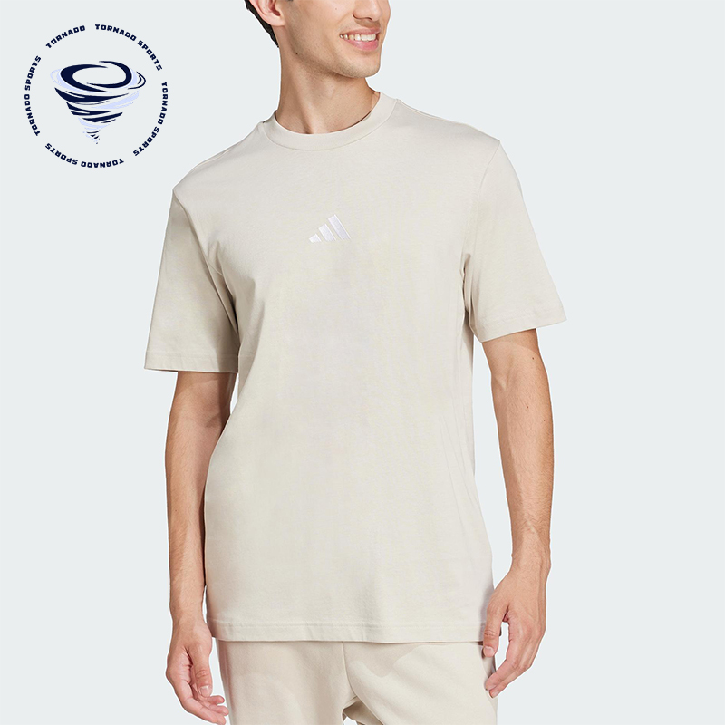 Adidas/阿迪达斯正品2025夏季款男士透气针织宽松运动短袖JD1779