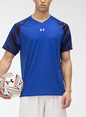 UA/安德玛正品运动男士足球针织透气亲肤复古短袖T恤21500527-400