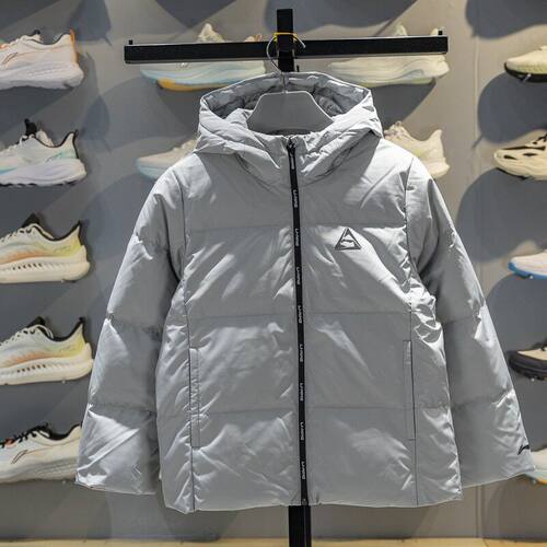 李宁正品综合体能系列男小大童运动训练保暖连帽羽绒服YYMV021-2