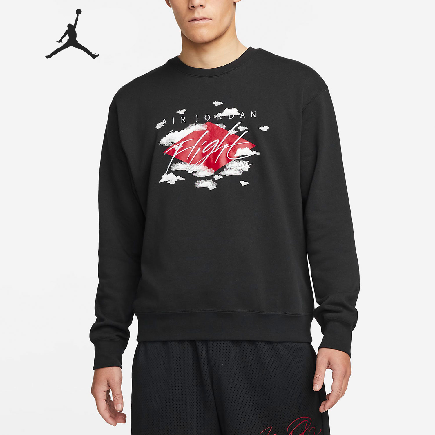 Nike/耐克官方正品JORDAN新款男子圆领印花卫衣套头衫DH9036-010