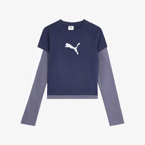 Puma/彪马正品女士圆领套头休闲风简约日常长袖T恤639803-16