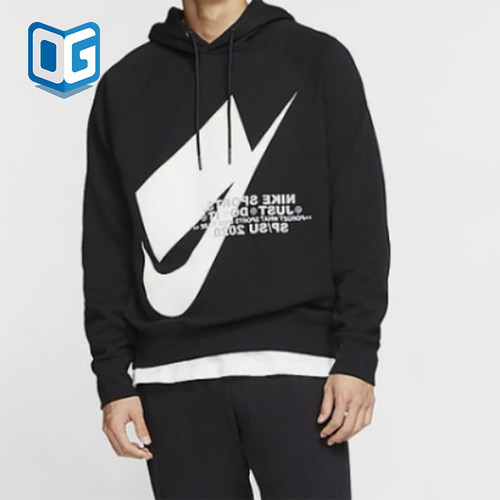 Nike/耐克正品大LOGO运动休闲连帽经典套头衫连帽卫衣CJ5049-010