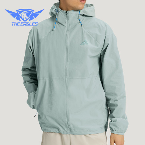 Adidas/阿迪达斯正品夏季男士多口袋凉感运动休闲连帽外套KR2512