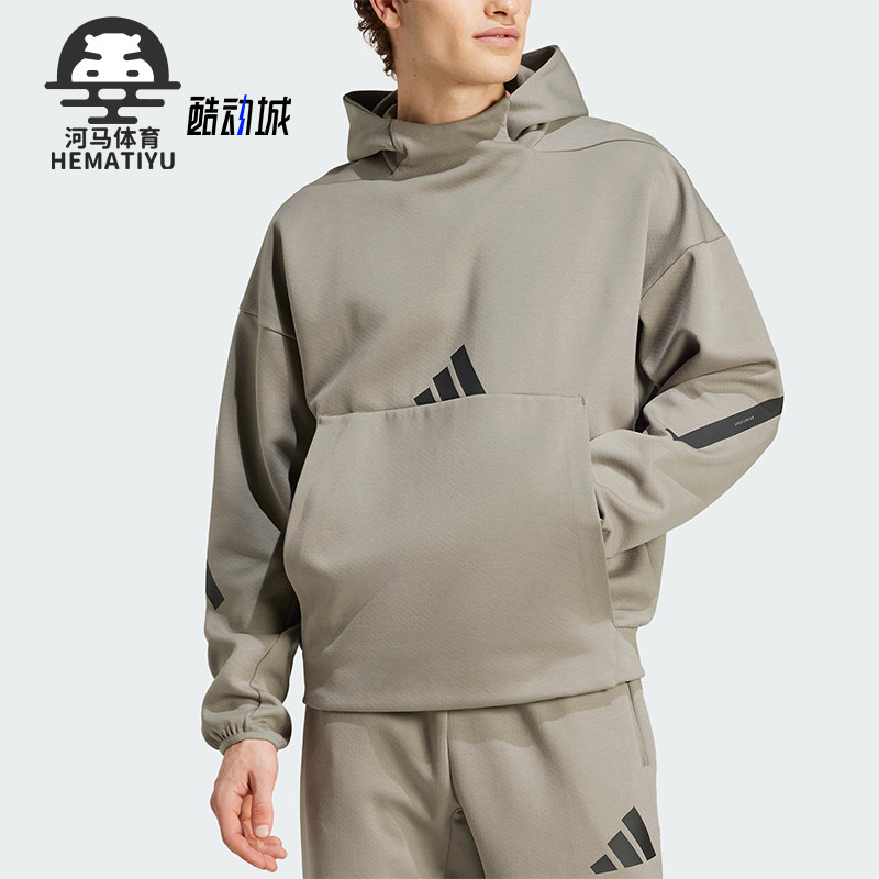 阿迪达斯男士连帽宽松保暖卫衣