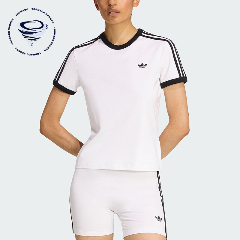 Adidas/阿迪达斯正品三叶草女士圆领经典套头透气修身短袖KD3683图片