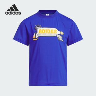 圆领小童运动短袖 Adidas 新款 当季 T恤IA8268 阿迪达斯正品