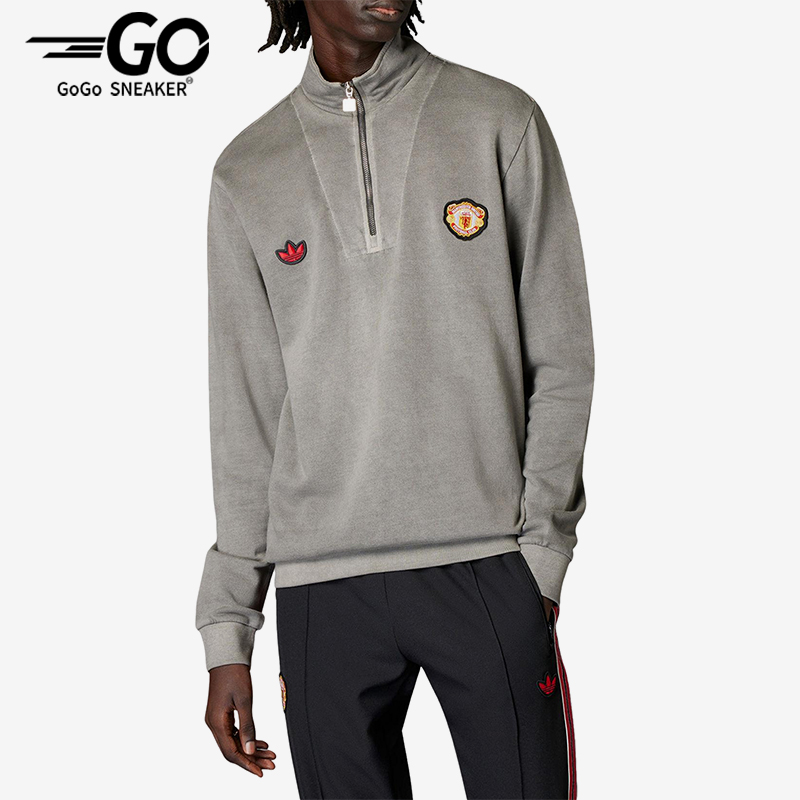 Adidas/阿迪达斯正品三叶草男士足球刺绣运动套头衫JF0384