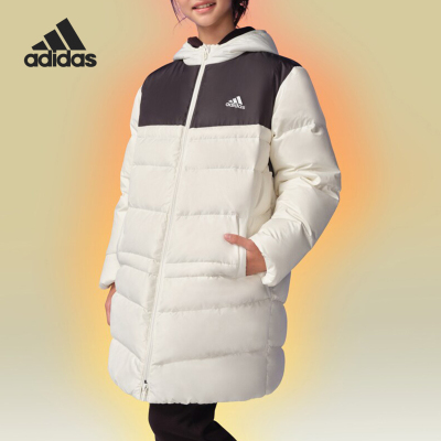 Adidas/阿迪达斯正品新款儿童保暖长款防风连帽羽绒服IV5256