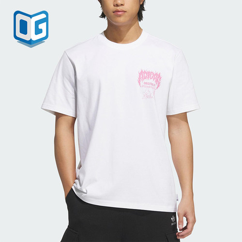 Adidas/阿迪达斯正品三叶草男士日常针织经典图案透气短袖KA2255