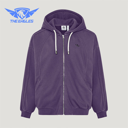 Adidas/阿迪达斯正品三叶草女士经典连帽经典时尚夹克外套KT6378