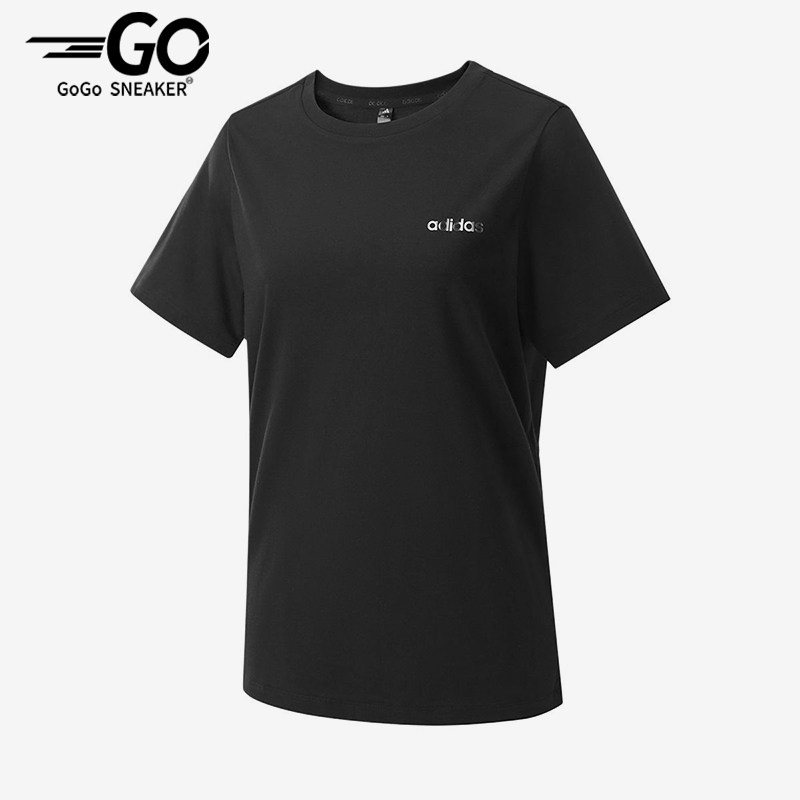 Adidas/阿迪达斯正品简约圆领套头T恤女休闲经典舒适短袖KQ5380 - 实物图