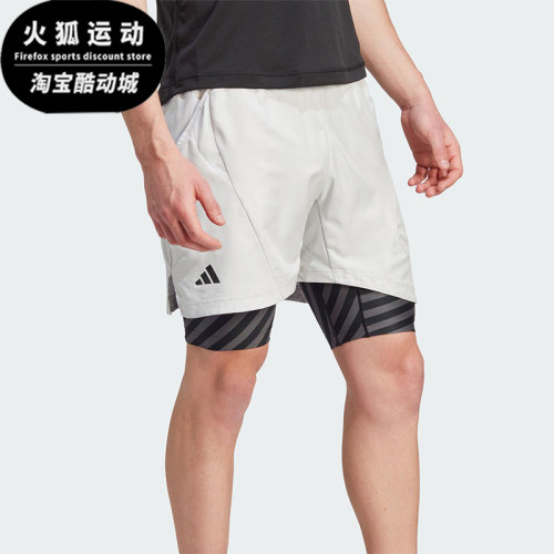 Adidas/阿迪达斯正品AeroreadyTwo-In-OnePro网球经典短裤IU3204
